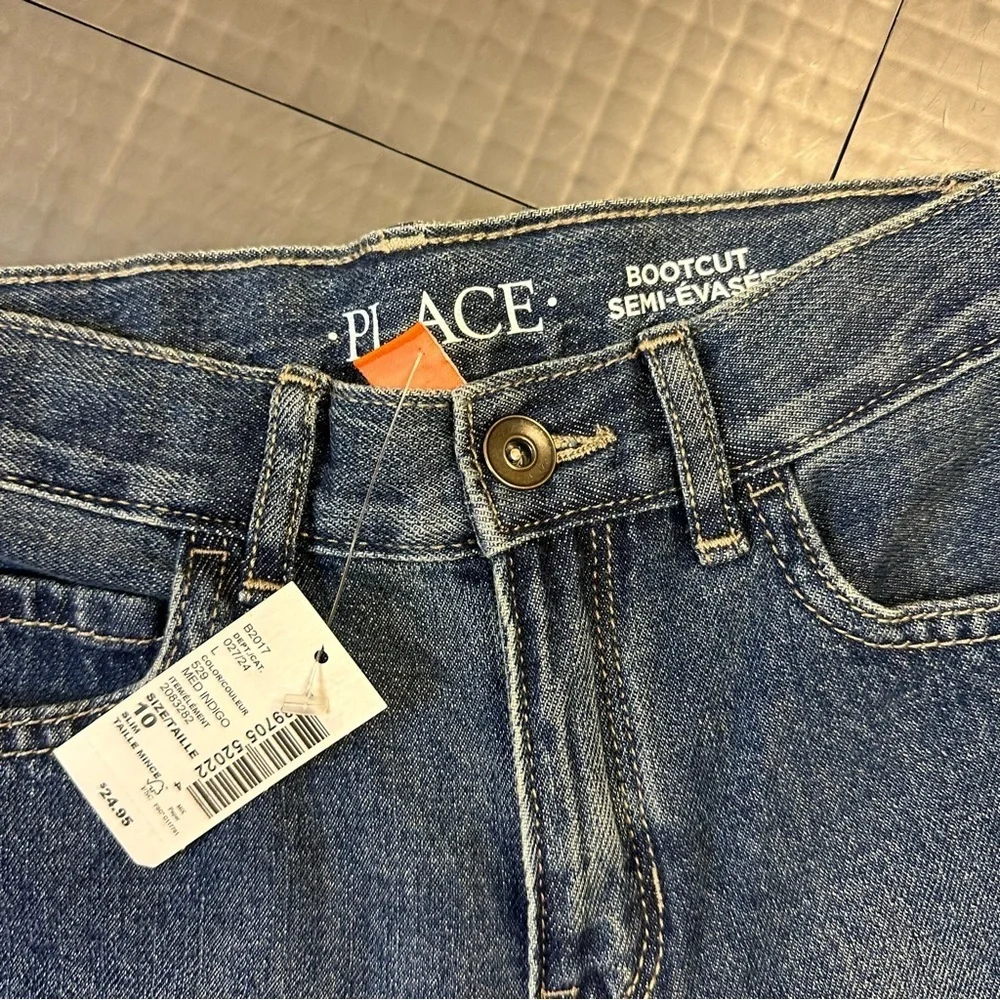 The Childrens Place Boys Bootcut Blue Jeans Pants Adj Waist Youth Kids Size 10